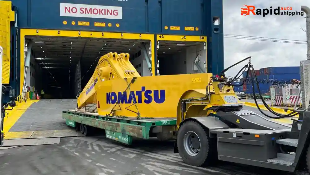 komatsu heavy equipment shipping